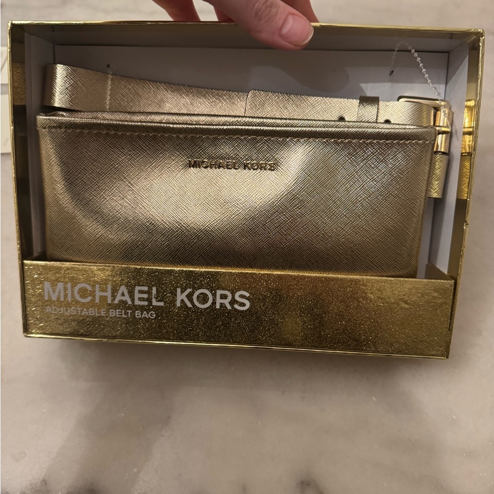 Michael Kors Gold Adjustable Belt Bag
